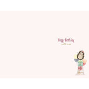Inside verse of cousin birthday card with hedgehog on gifts design – Little Monkey Gifts