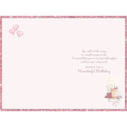 Inside verse of granddaughter birthday card with cake illustration – Little Monkey Gifts
