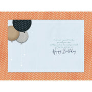 Inside of grandson birthday card with beer and balloons design – Little Monkey Gifts