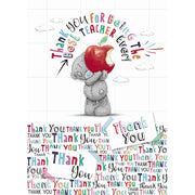 Thank You Teacher card featuring Tatty Teddy holding an apple"