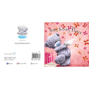 Back of niece birthday card showing Tatty Teddy bear with butterflies – Little Monkey Gifts