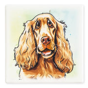 Cocker Spaniel Ceramistone coaster with raised tube-lined artwork, designed by a British artist, 10x10cm