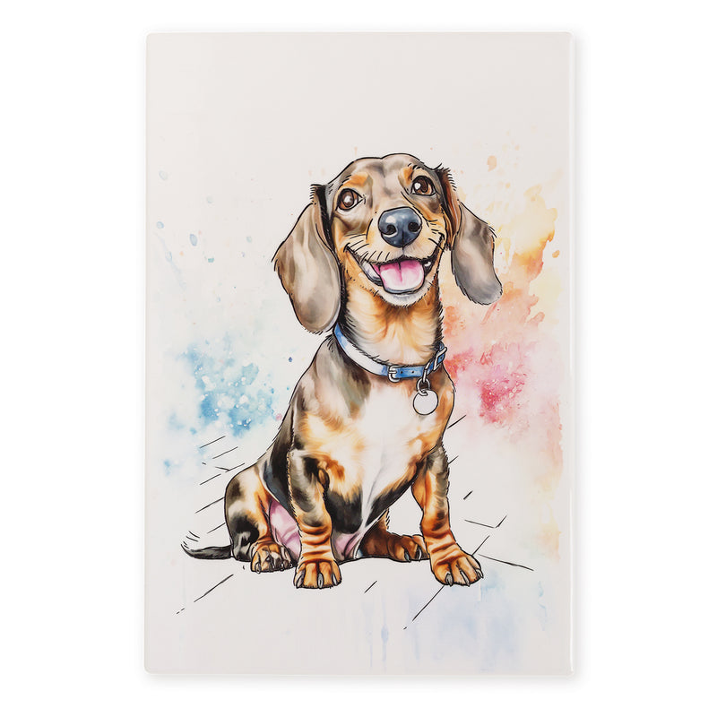 Dachshund Ceramistone coaster with raised tube-lined artwork, designed by a British artist, 10x10cm