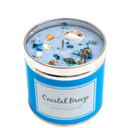 Coastal Breeze scented candle decorated with real seashells and sparkly topping, sea salt, seaweed, ginger and patchouli fragrance