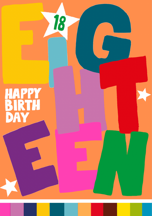 18th Birthday big text card by Paper Salad