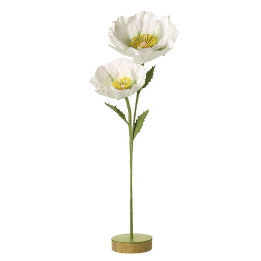 White artificial flower display – 2 stem