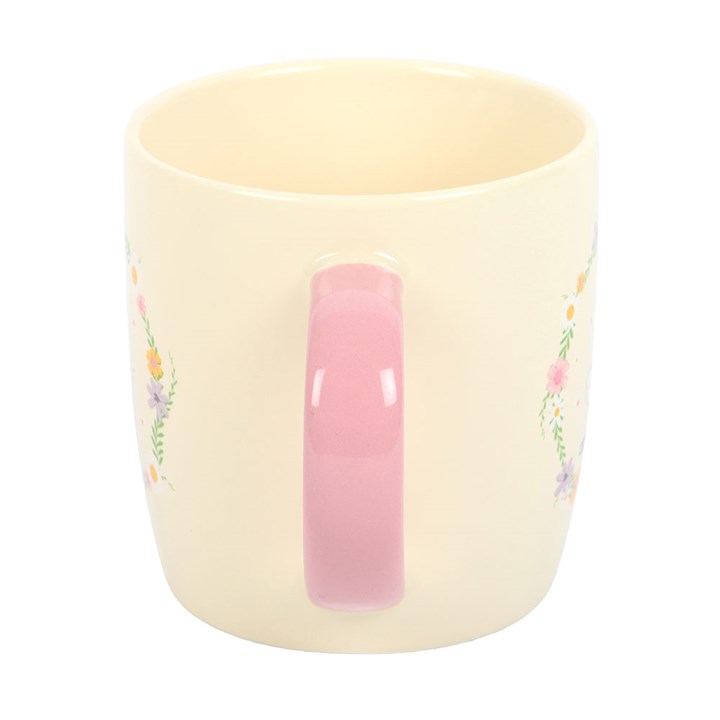 Floral duck ceramic mug – side view