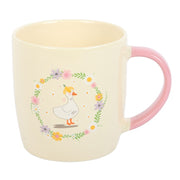 Floral duck ceramic mug – front view