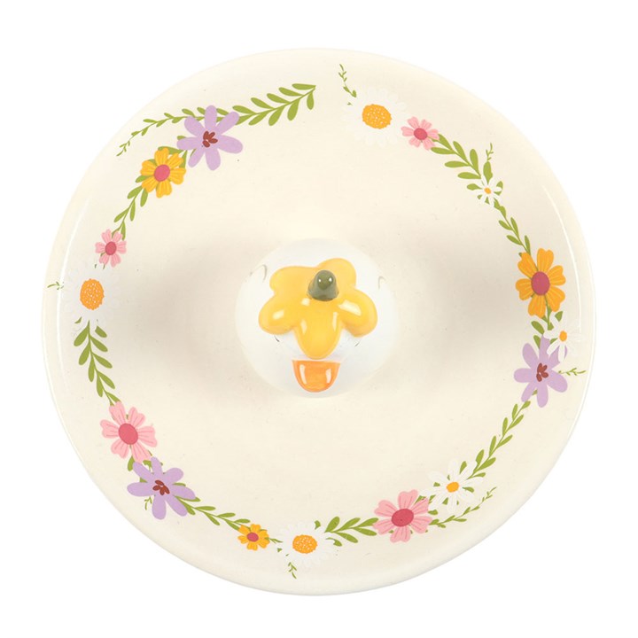 Daisy and duck trinket dish – top view