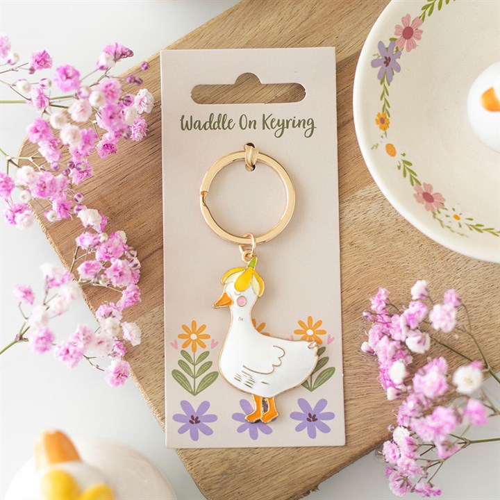 Waddle on duck keyring – lifestyle view