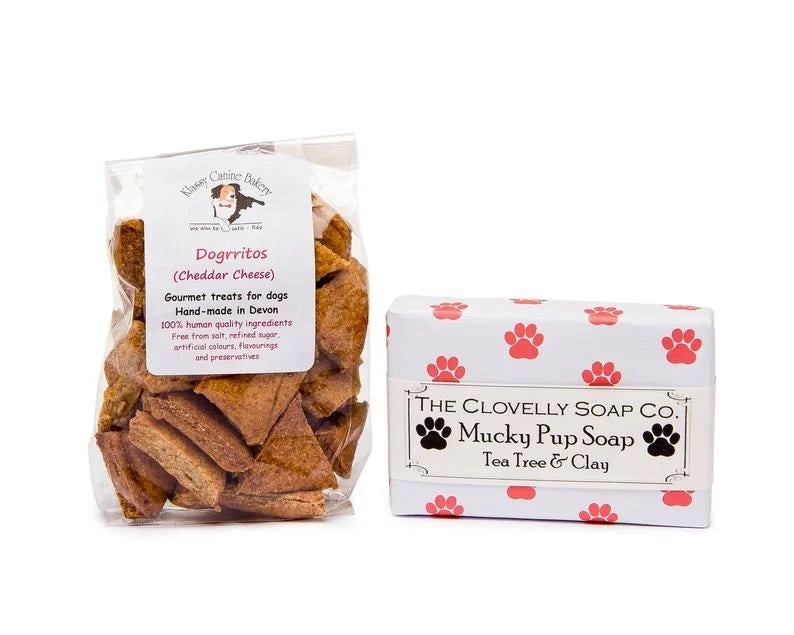 Handmade Clovelly Mucky Pup Soap & Biscuit Gift Set