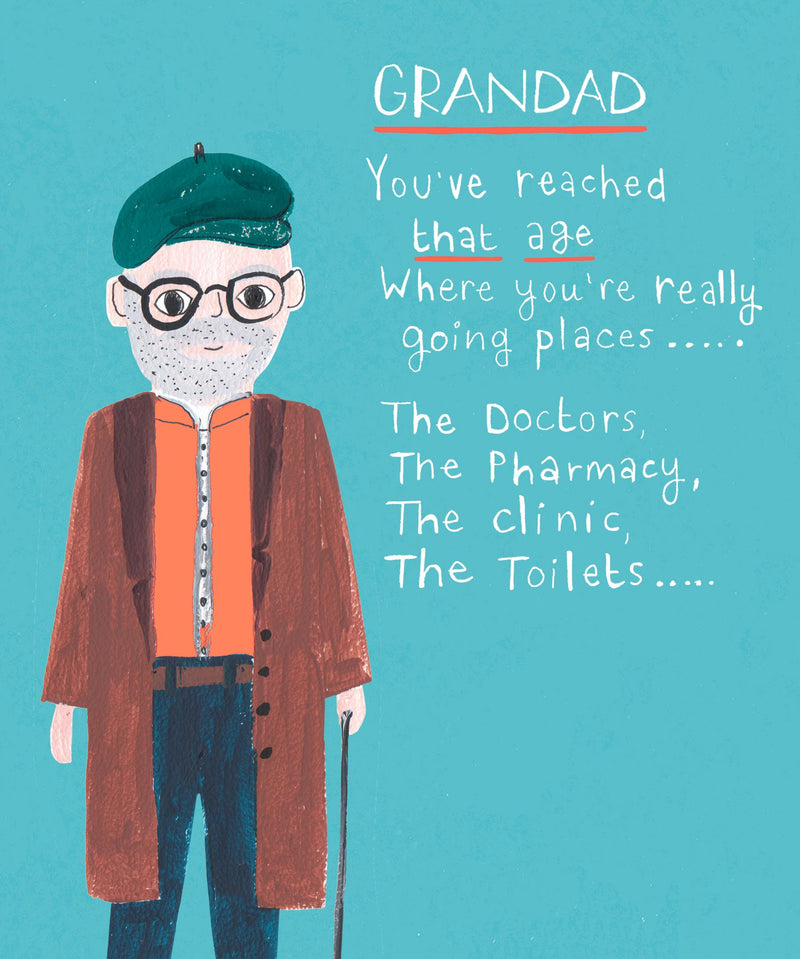 Humorous Birthday Card for Grandad by Paper Salad