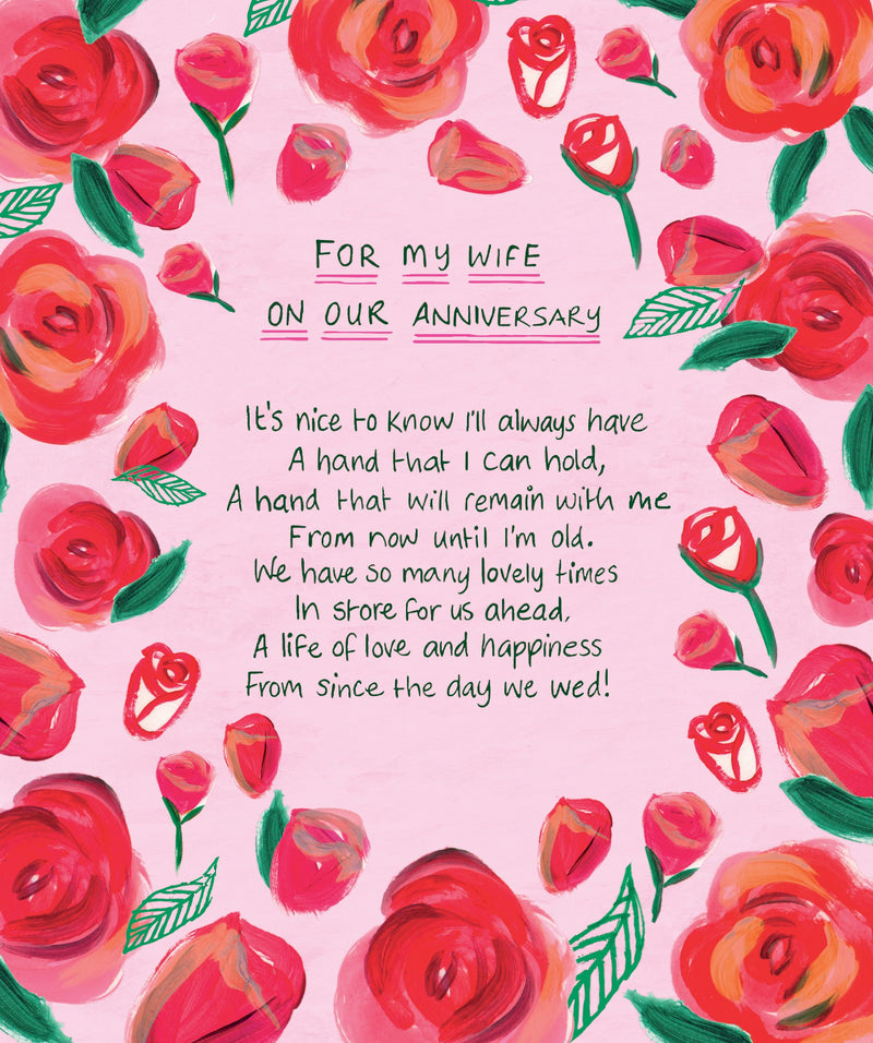 Wife Anniversary Card Roses by Paper Salad
