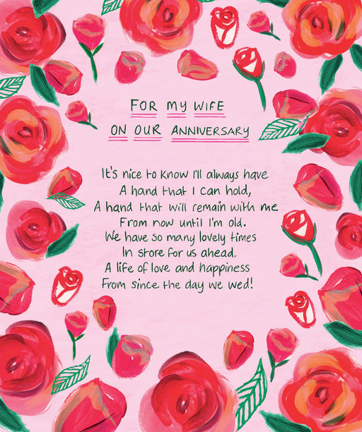 Wife Anniversary Card Roses by Paper Salad
