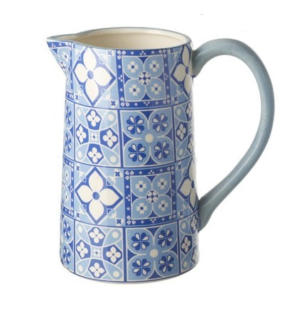 Blue tile pattern ceramic jug — design option 2