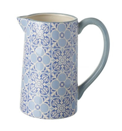 Blue tile pattern ceramic jug — design option 3