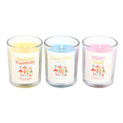Funky Fungi mushroom votive set of 3 candles – front view
