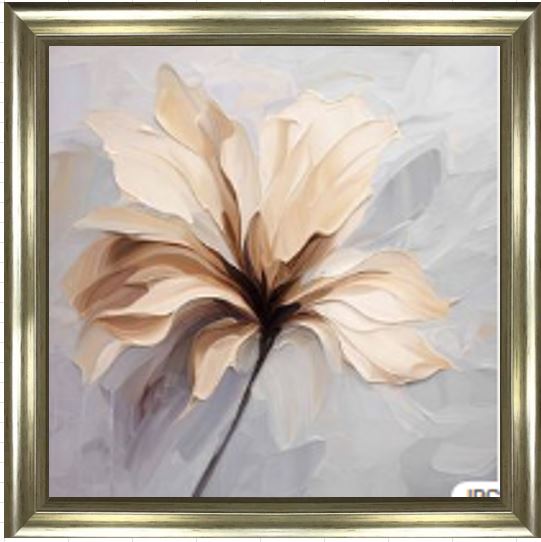 Flower 30x30 Champagne Alpha Frame Liquid Art