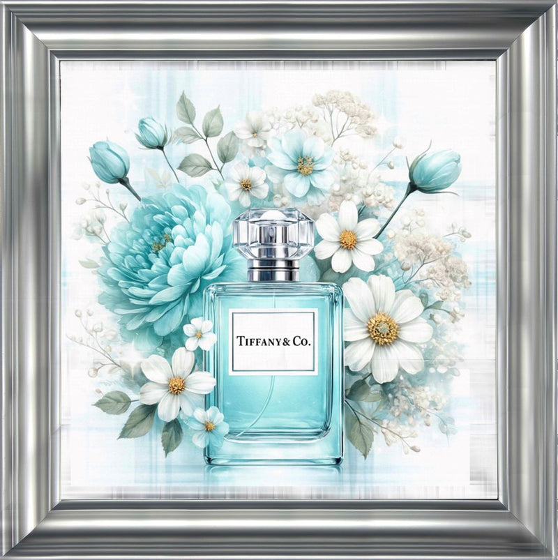 Floral Fragrance 30x30 Silver Alpha Frame Liquid Art