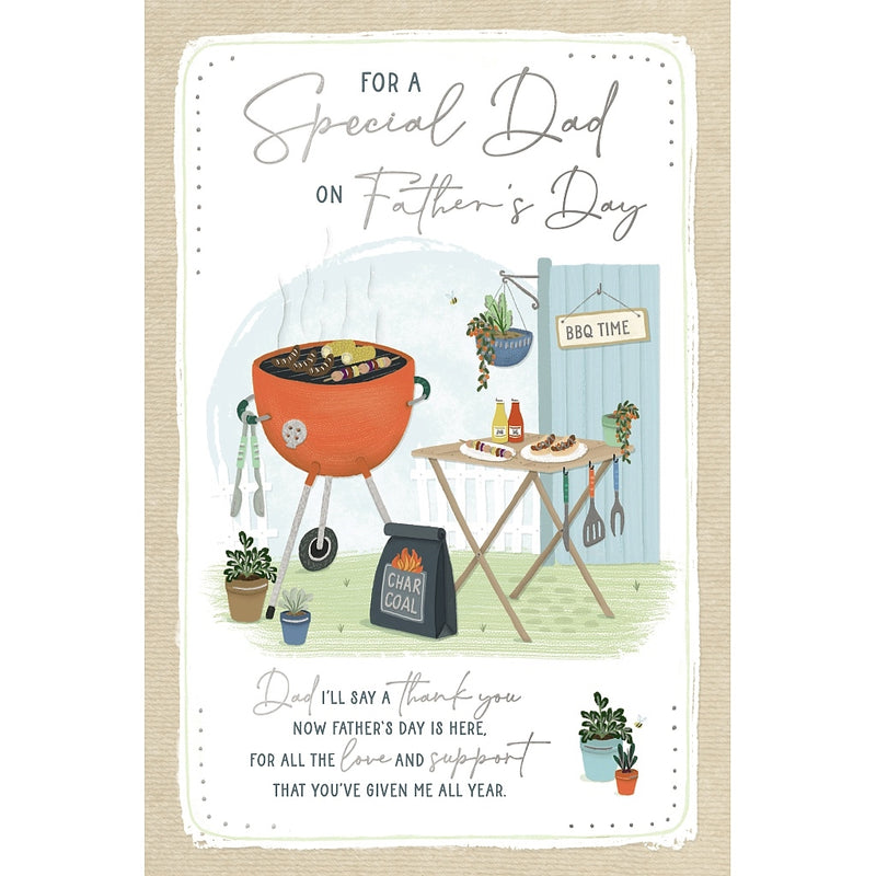 Fathers Day Card - Dad BBQ in Garden