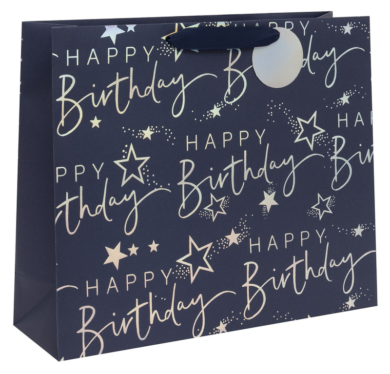 BAG LANDSCAPE LARGE HAPPY BIRTHDAY SCRIPT BLUE