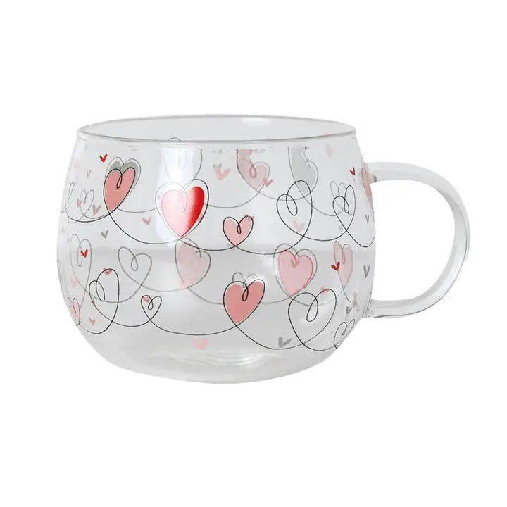 Hearts Glass Mug