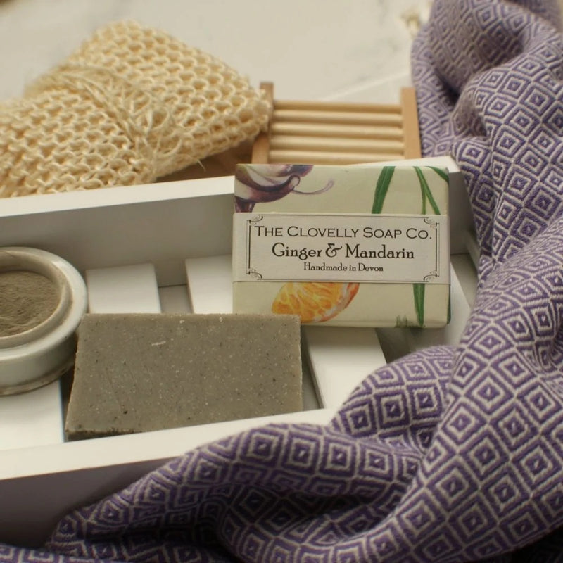 50g Handmade Clovelly Soap - Ginger, Mandarin & Dead Sea Mud