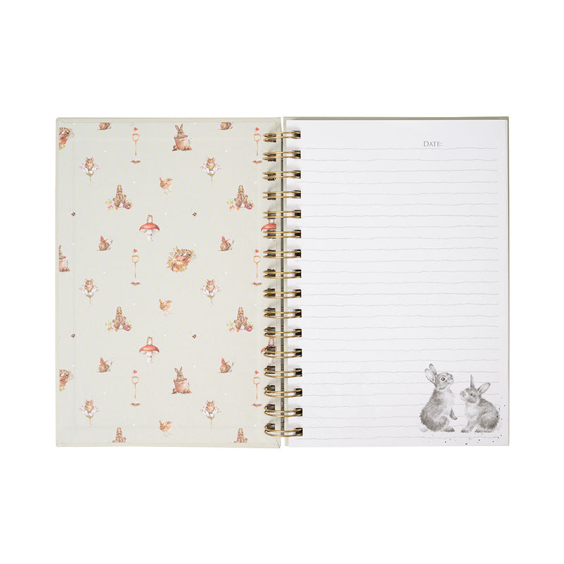 A5 Sleeping on the Job Border Collie and Rabbit Notebook
