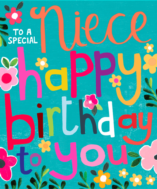 Special Niece birthday card by Paper Salad – super embossed with foil detail and neon colours