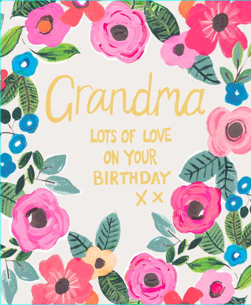 Grandma birthday card by Paper Salad – floral design with foil detail