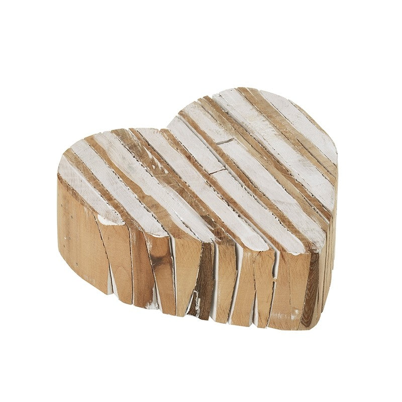 Small rustic wooden slice heart decoration