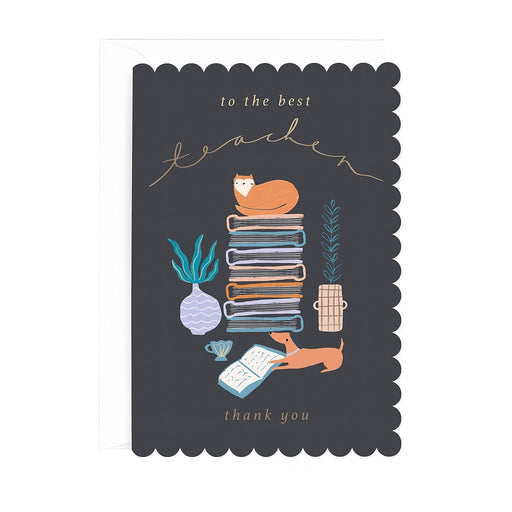 Thank You Teacher card with the sentiment To The Best Teacher - Thank You"