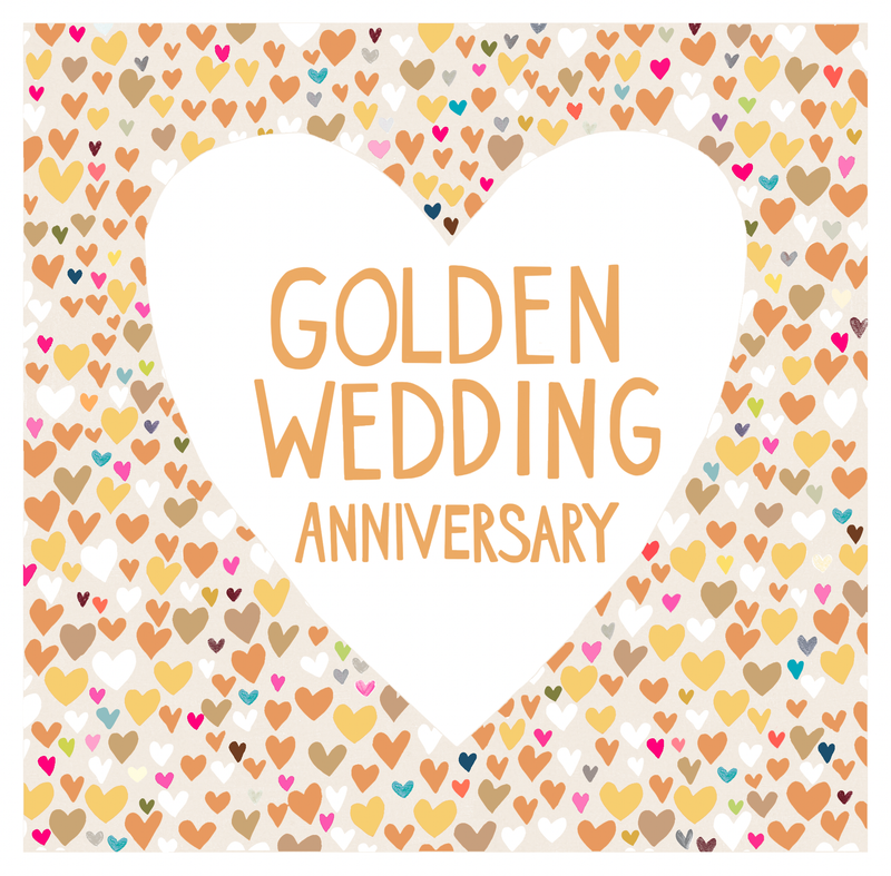 Gold Wedding Anniversary card by Paper Salad