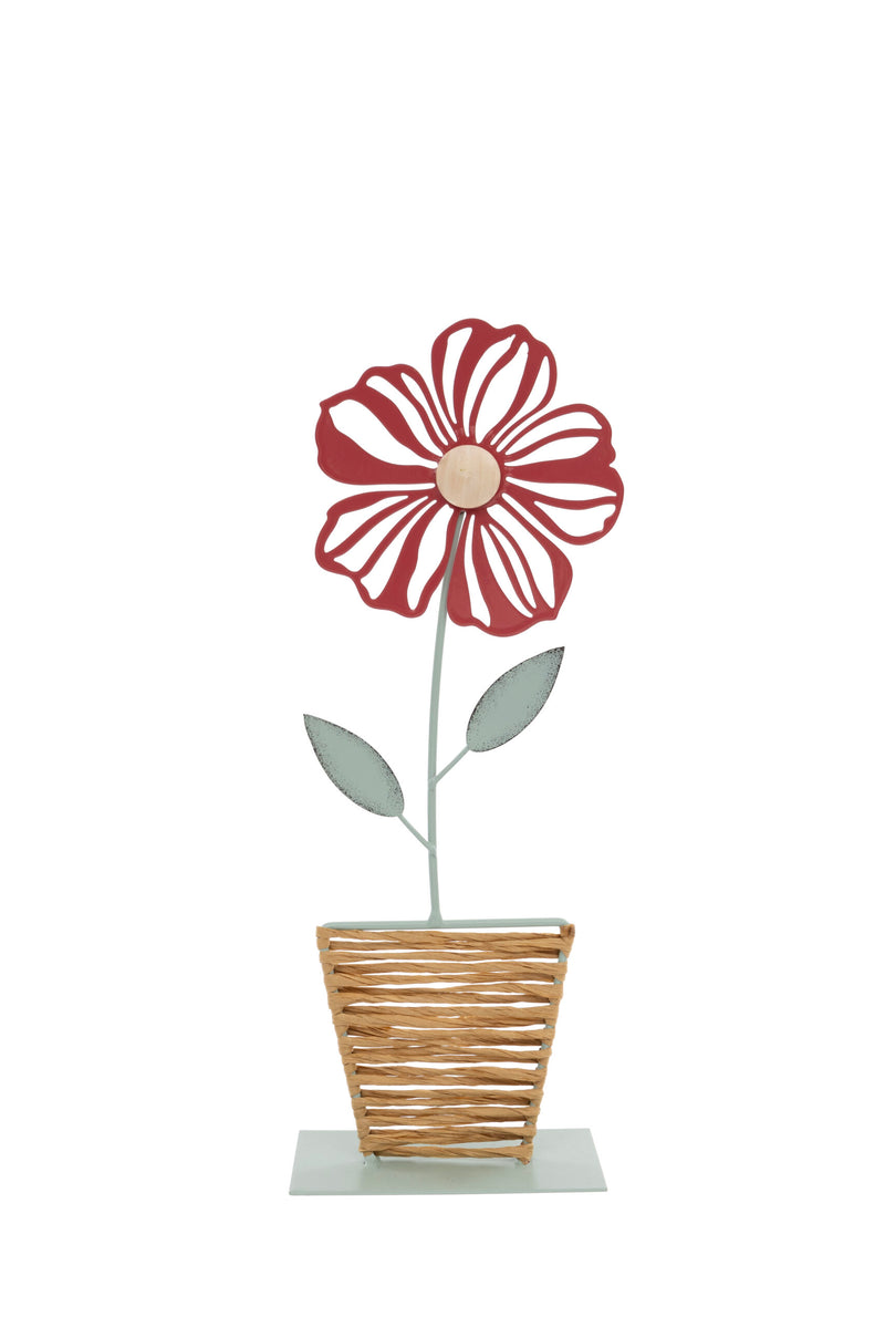 Metal Flower Woven Basket Pot Decoration