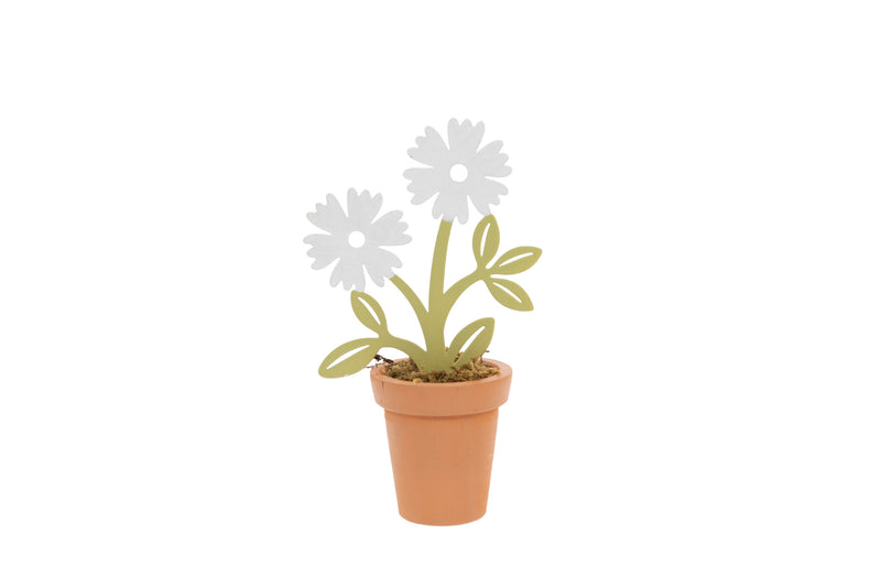 White Daisy Flower Pot Decoration