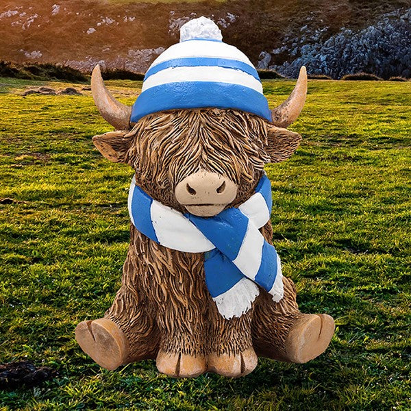 Highland Cow Hat Scarf Blue