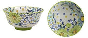 Tuscany Floral Ceramic Bowl with green floral design inside and out