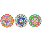 Tuscany Mandala Ceramic Coaster with mandala design — available in red, blue or green