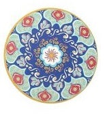 Tuscany Mandala Ceramic Coaster with blue mandala design