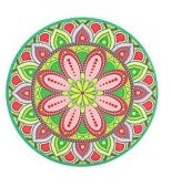 Tuscany Mandala Ceramic Coaster with green mandala design