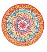Tuscany Mandala Ceramic Coaster with red mandala design