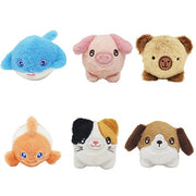 Six animal bouncy balls in whale, pig, bear, fish, cat and dog designs