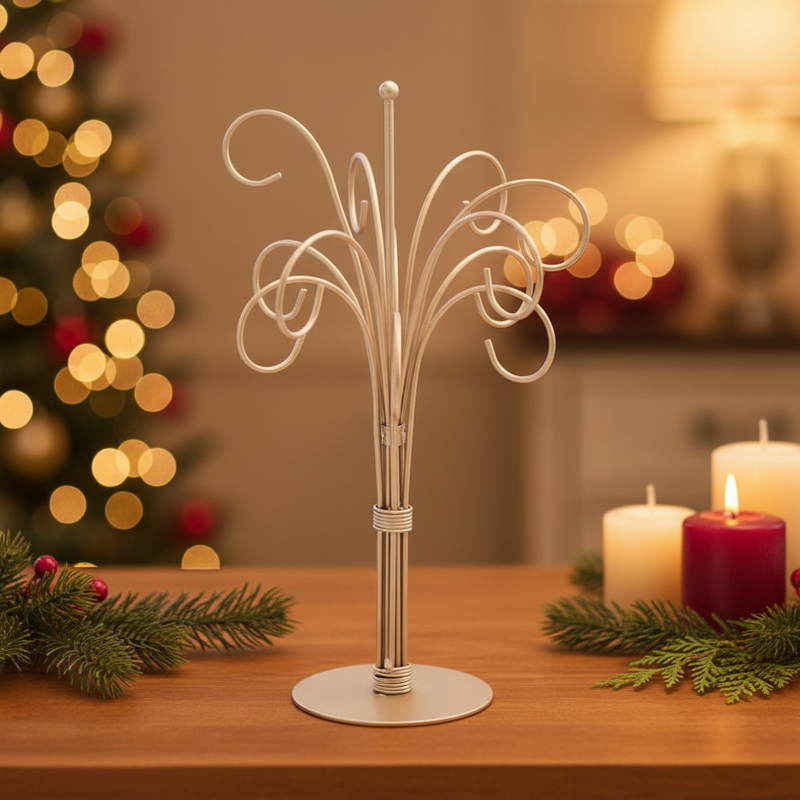 Gold Metal Ornament Display Tree