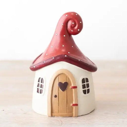 Mushroom house ornament 13cm