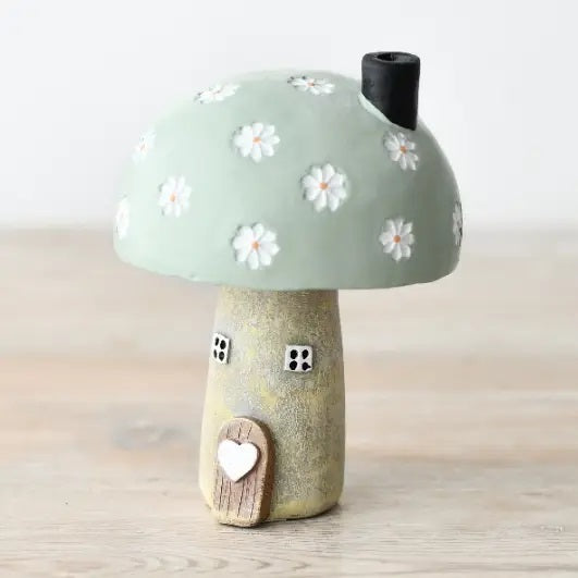 Green daisy roof house ornament 10cm
