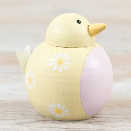 Yellow daisy bird decoration 5.8cm