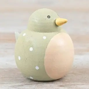 Green dotty bird decoration 5.8cm