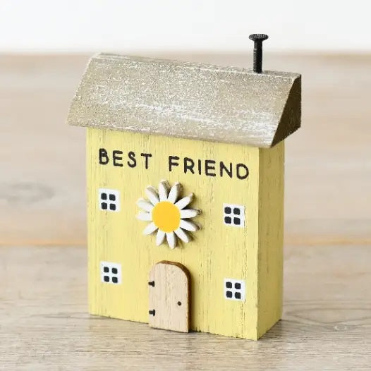 Yellow best friend house ornament 8.5cm