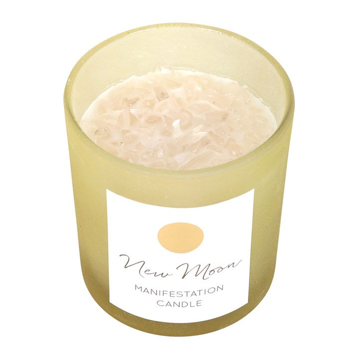 New Moon wild orange manifestation candle – front view