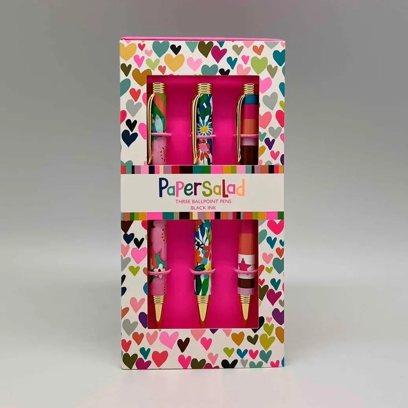 Gift Set 3 Pens Paper Salad Stripes Stationery